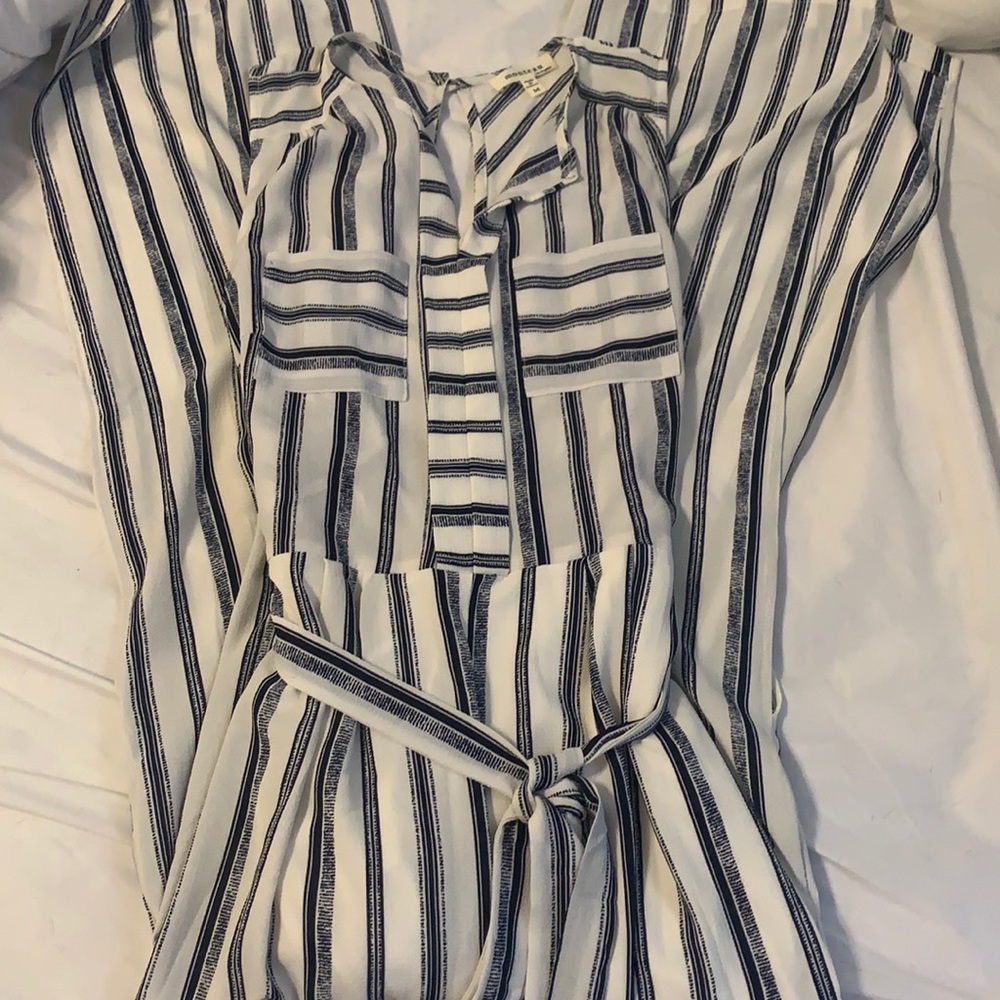 Navy blue and white jumpsuit